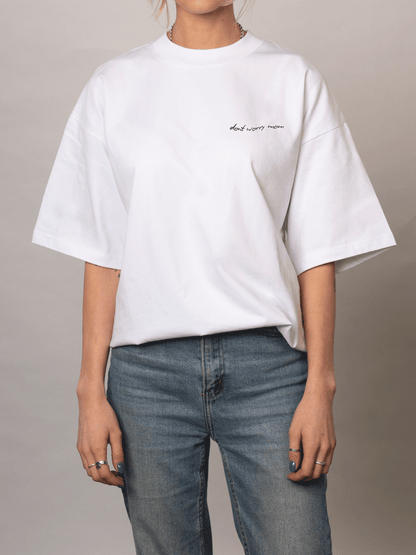 White Oversized T - Side Logo